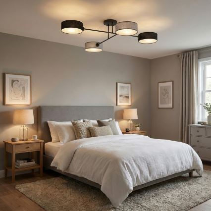 Plafondlampa MAGA 4xE14/10W/230V svart/grå