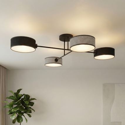 Plafondlampa MAGA 4xE14/10W/230V svart/grå