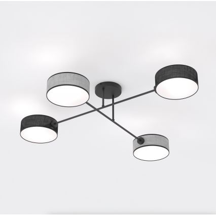 Plafondlampa MAGA 4xE14/10W/230V svart/grå