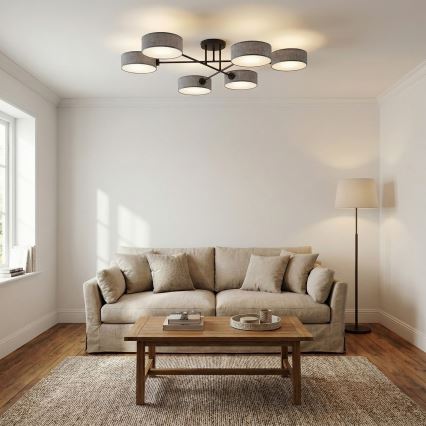 Plafondlampa MAGA 6xE14/10W/230V grå