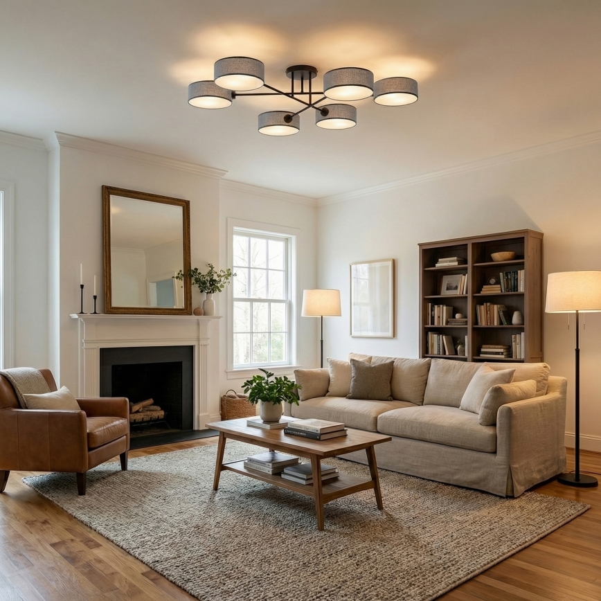 Plafondlampa MAGA 6xE14/10W/230V grå