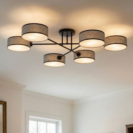 Plafondlampa MAGA 6xE14/10W/230V grå