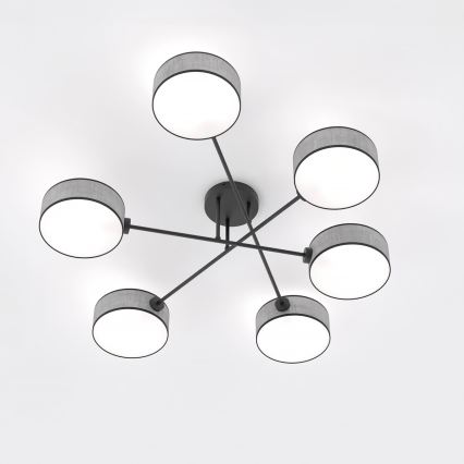 Plafondlampa MAGA 6xE14/10W/230V grå