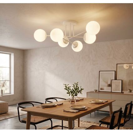 Plafondlampa MALENA 6xE14/5W/230V vit