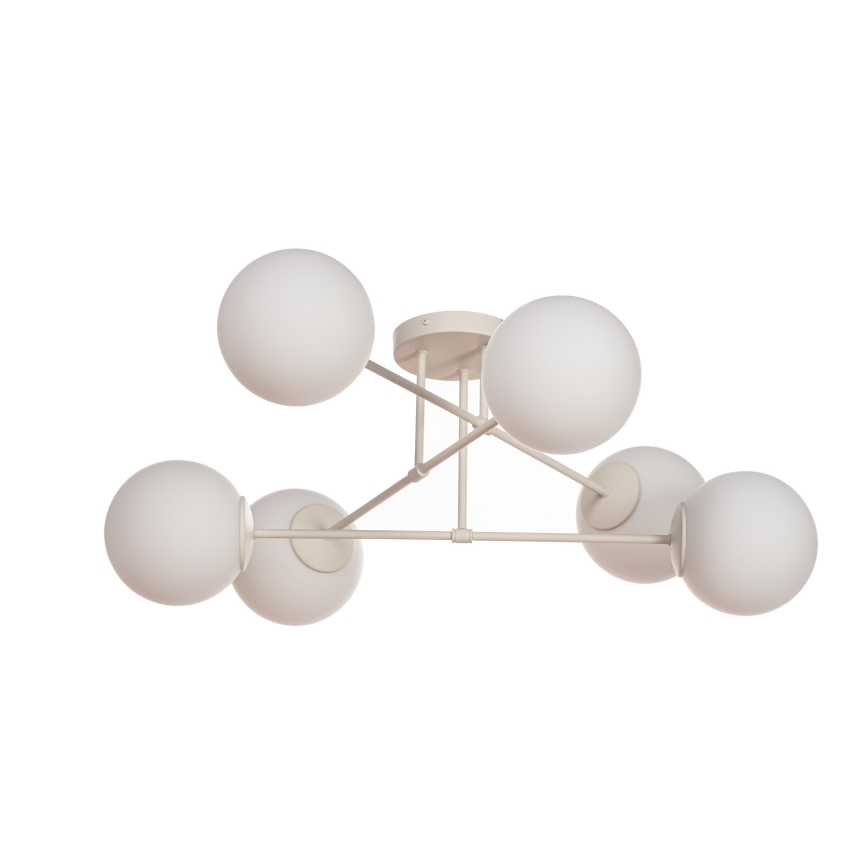 Plafondlampa MOON 6xE27/15W/230V krämfärgad