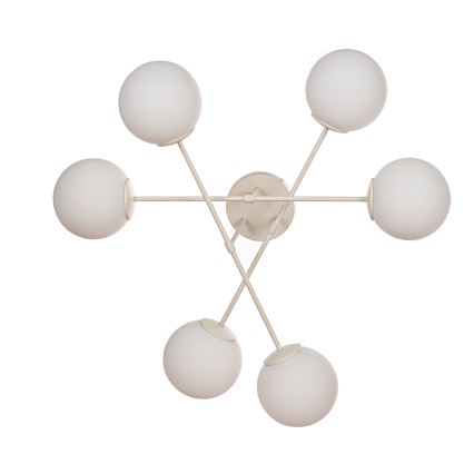 Plafondlampa MOON 6xE27/15W/230V krämfärgad