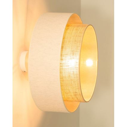 Plafondlampa NATIA 1xE27/60W/230V Ø 45 cm vit/brun