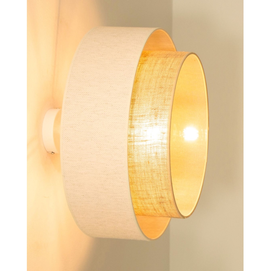 Plafondlampa NATIA 1xE27/60W/230V Ø 45 cm vit/brun