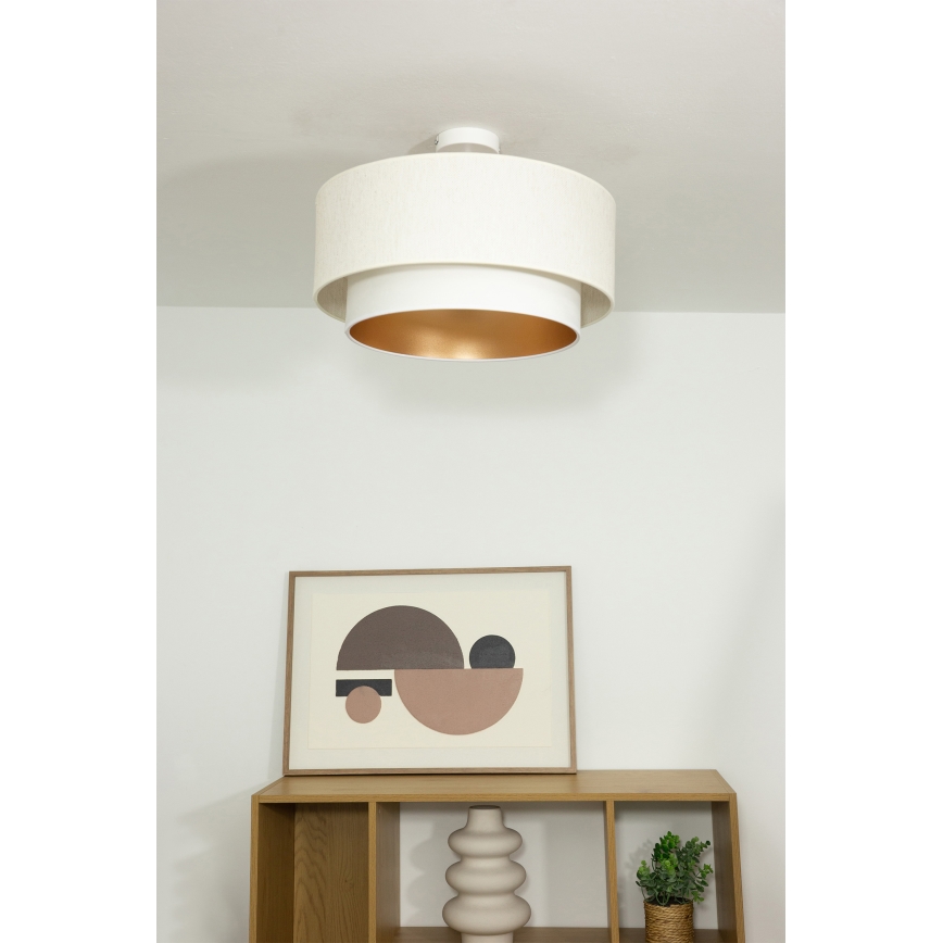 Plafondlampa NATIA 1xE27/60W/230V Ø 45 cm vit