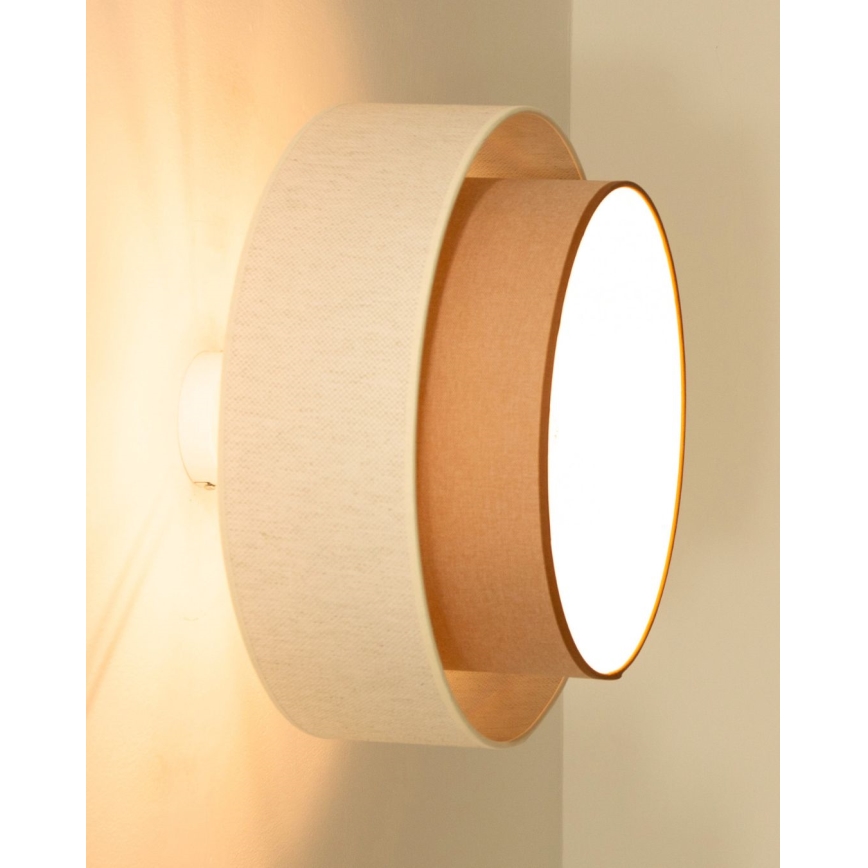 Plafondlampa NATIA 1xE27/60W/230V Ø45 cm vit/brun