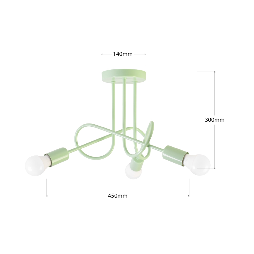 Plafondlampa OXFORD 3xE27/15W/230V grön
