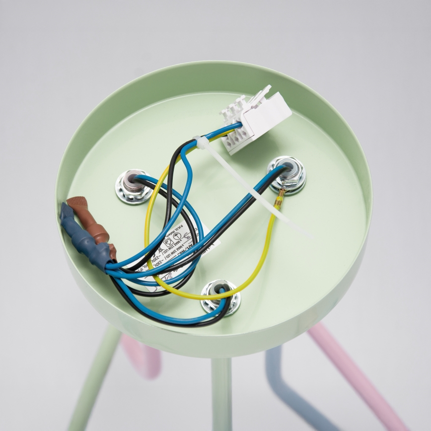 Plafondlampa OXFORD 3xE27/15W/230V grön/rosa/blå