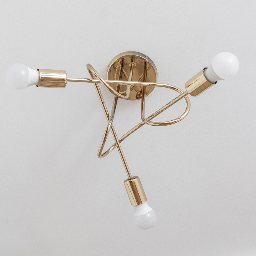 Plafondlampa OXFORD 3xE27/15W/230V guldfärgad