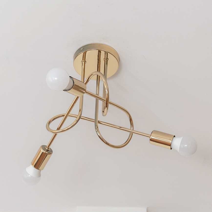 Plafondlampa OXFORD 3xE27/15W/230V guldfärgad