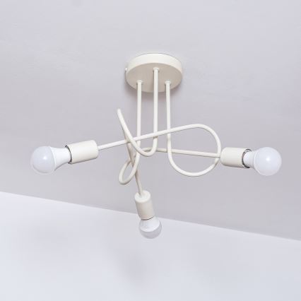 Plafondlampa OXFORD 3xE27/15W/230V krämfärgad