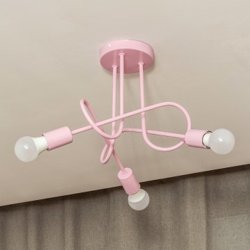 Plafondlampa OXFORD 3xE27/15W/230V rosa