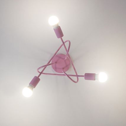 Plafondlampa OXFORD 3xE27/15W/230V rosa