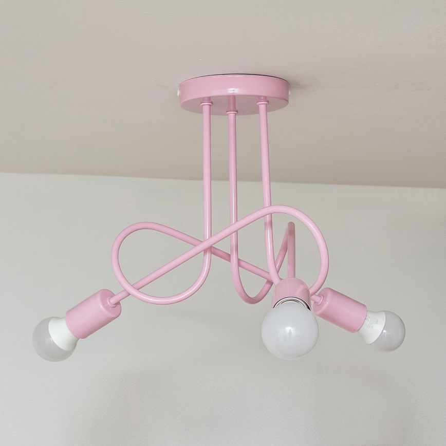 Plafondlampa OXFORD 3xE27/15W/230V rosa