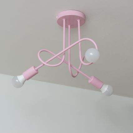 Plafondlampa OXFORD 3xE27/15W/230V rosa