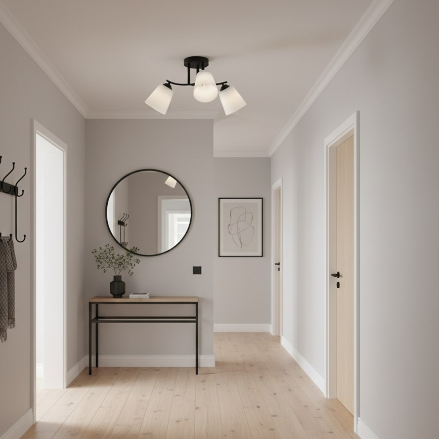 Plafondlampa PAFOS 3xE27/15W/230V svart