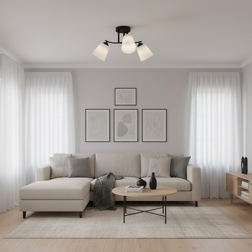 Plafondlampa PAFOS 3xE27/15W/230V svart