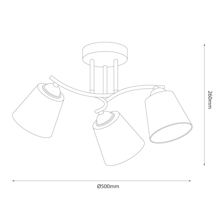 Plafondlampa PAFOS 3xE27/15W/230V svart