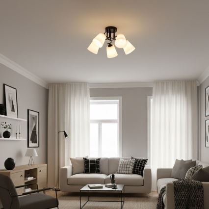 Plafondlampa PAFOS 5xE27/15W/230V, svart