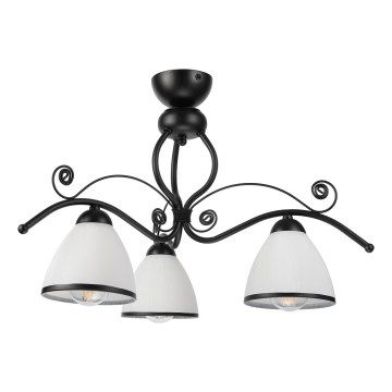 Plafondlampa RETRO 3xE27/60W/230V svart/vit