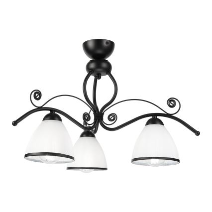 Plafondlampa RETRO 3xE27/60W/230V svart/vit