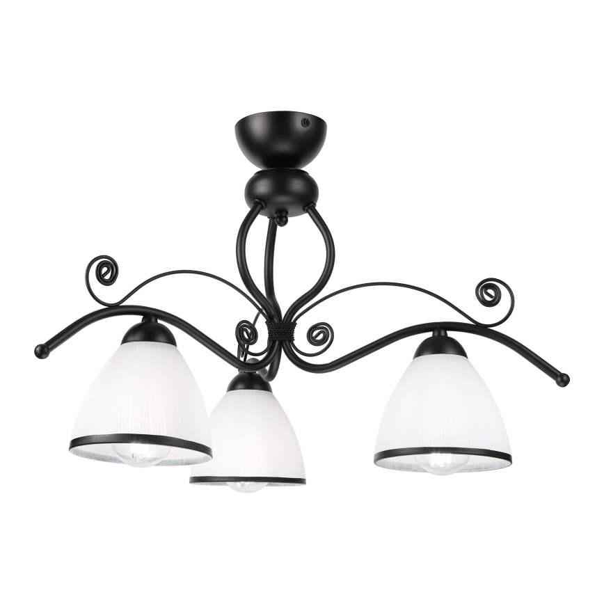 Plafondlampa RETRO 3xE27/60W/230V svart/vit