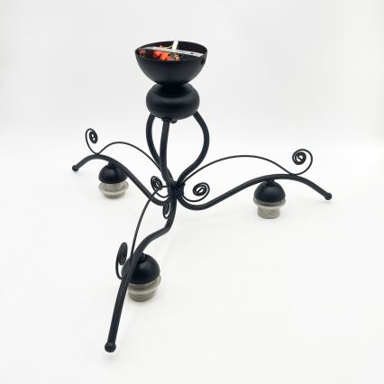 Plafondlampa RETRO 3xE27/60W/230V svart/vit