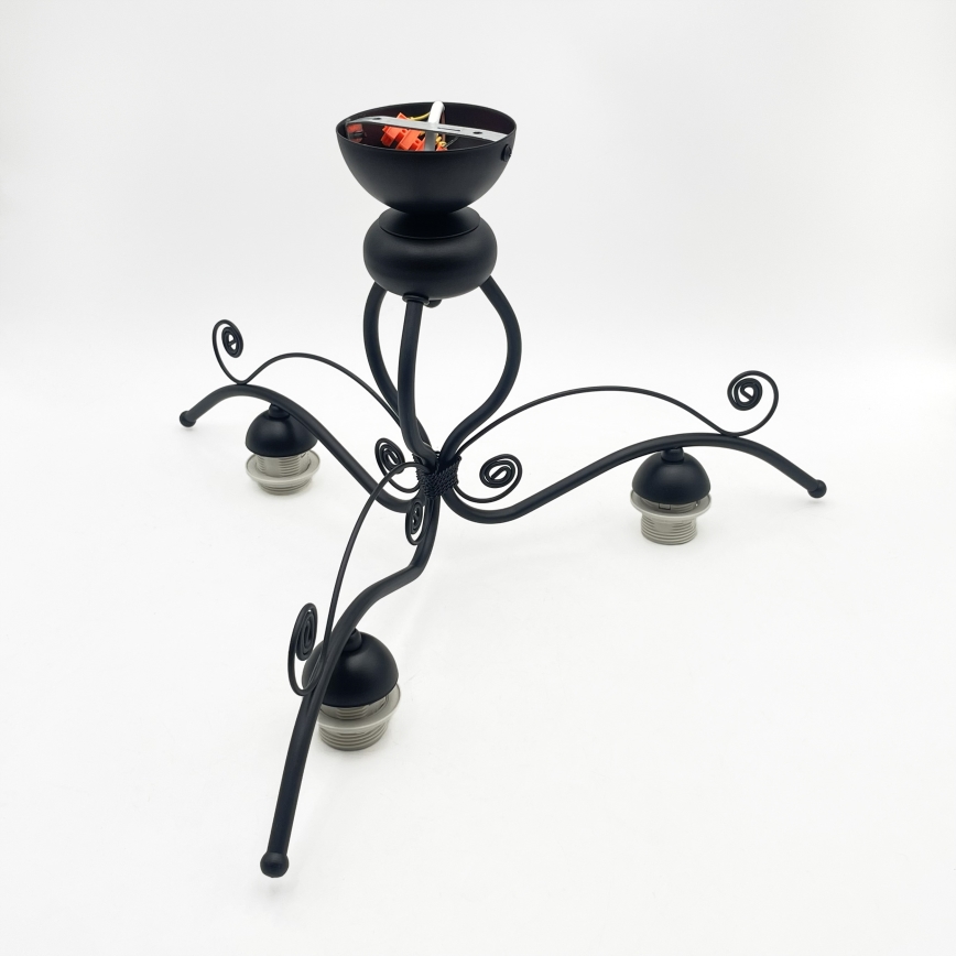 Plafondlampa RETRO 3xE27/60W/230V svart/vit