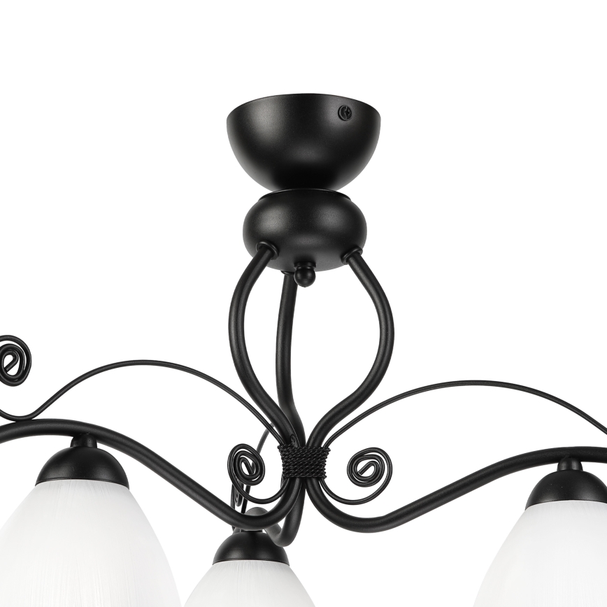 Plafondlampa RETRO 3xE27/60W/230V svart/vit