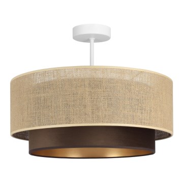 Plafondlampa SARTA 1xE27/60W/230V Ø 45 cm brun/jute