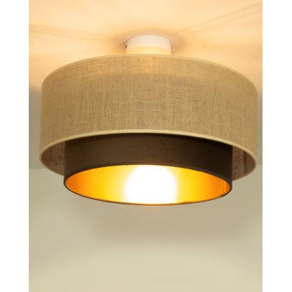 Plafondlampa SARTA 1xE27/60W/230V Ø 45 cm brun/jute