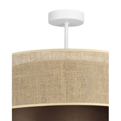 Plafondlampa SARTA 1xE27/60W/230V Ø 45 cm brun/jute