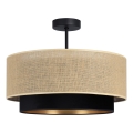 Plafondlampa SARTA 1xE27/60W/230V Ø 45 cm svart/jute