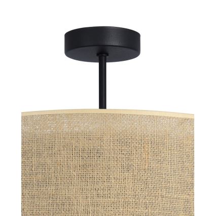 Plafondlampa SARTA 1xE27/60W/230V Ø 45 cm svart/jute
