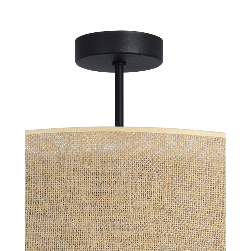 Plafondlampa SARTA 1xE27/60W/230V Ø 45 cm svart/jute