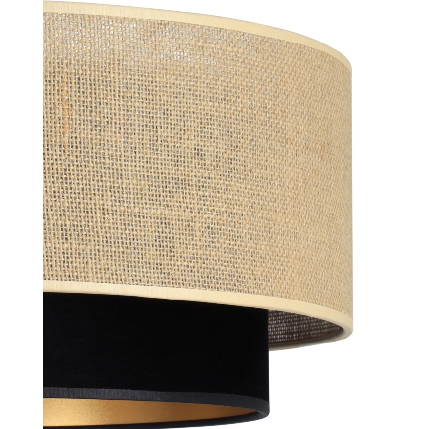Plafondlampa SARTA 1xE27/60W/230V Ø 45 cm svart/jute