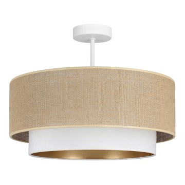Plafondlampa SARTA 1xE27/60W/230V Ø 45 cm vit/jute