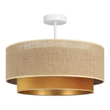 Plafondlampa SARTA 1xE27/60W/230V Ø45 cm koppar/jute