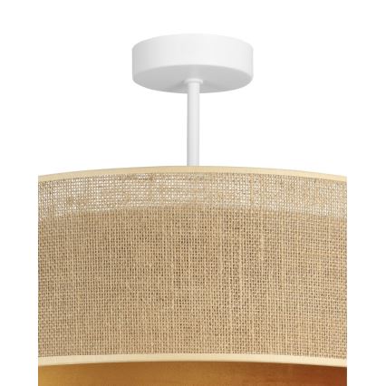 Plafondlampa SARTA 1xE27/60W/230V Ø45 cm koppar/jute