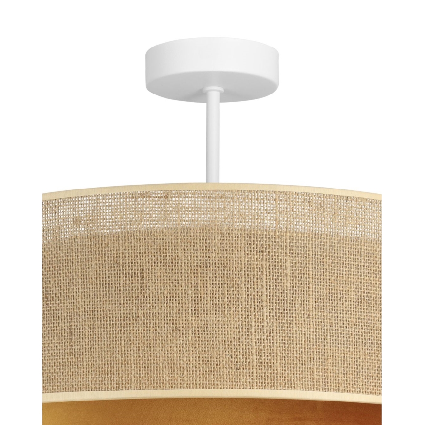 Plafondlampa SARTA 1xE27/60W/230V Ø45 cm koppar/jute