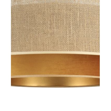 Plafondlampa SARTA 1xE27/60W/230V Ø45 cm koppar/jute