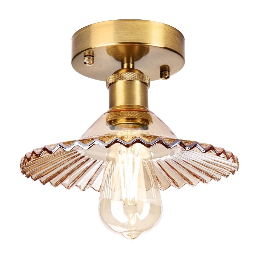 Plafondlampa TRISH 1xE27/15W/230V guld/rökbeige