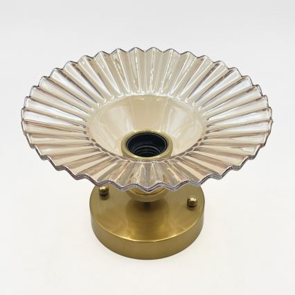 Plafondlampa TRISH 1xE27/15W/230V guld/rökbeige