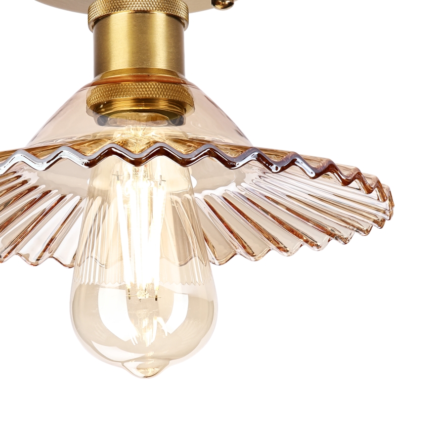Plafondlampa TRISH 1xE27/15W/230V guld/rökbeige