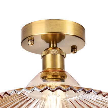 Plafondlampa TRISH 1xE27/15W/230V guld/rökbeige
