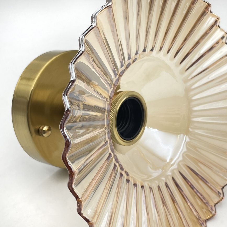 Plafondlampa TRISH 1xE27/15W/230V guld/rökbeige